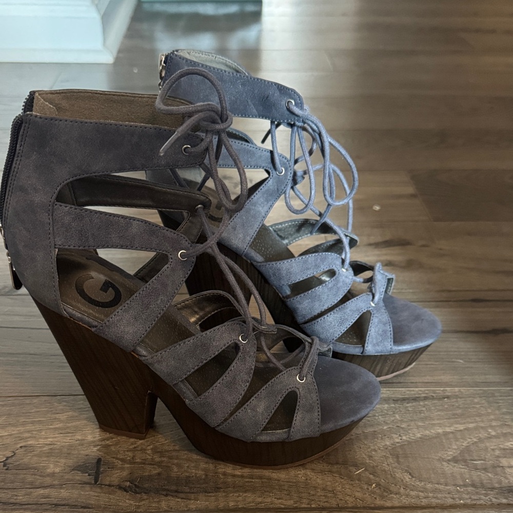 Gray Wedge Sandals